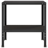Potting Table 60 x 50 x 80 cm Powder-Coated Steel Black - Side View