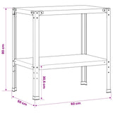 Potting Table 60 x 50 x 80 cm Powder-Coated Steel Black