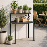 Potting Table 80 x 50 x 104 cm Powder-Coated Steel Black