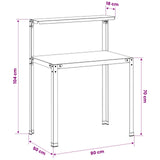 Potting Table 80 x 50 x 104 cm Powder-Coated Steel Black - Low Angle