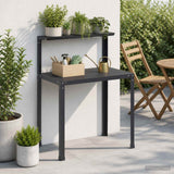 Potting Table 60 x 50 x 104 cm Powder-Coated Steel Black