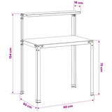 Potting Table 60 x 50 x 104 cm Powder-Coated Steel Black