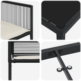 Garden Dining Set 5 pcs Black Poly Rattan