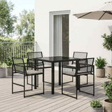 Garden Dining Set 5 pcs Black Poly Rattan