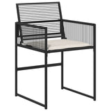 Garden Dining Set 5 pcs Black Poly Rattan - Top-Down View