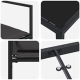 Garden Dining Set 5 pcs Black and Dark grey 80 x 80 x 73 cm - Close-Up Angle