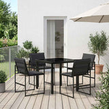 Garden Dining Set 5 pcs Black and Dark grey 80 x 80 x 73 cm