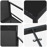Garden Dining Set 5 pcs Black Textilene and Steel - Close-Up Angle