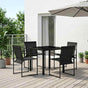 Garden Dining Set 5 pcs Black Textilene and Steel