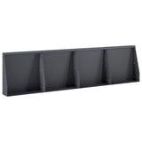 Retaining Wall 4 pcs 40 x 12 x 40 cm Steel Anthracite - Front View