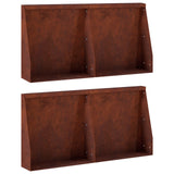 Retaining Wall 4 pcs 40 x 12 x 40 cm Weathering Steel Rusty