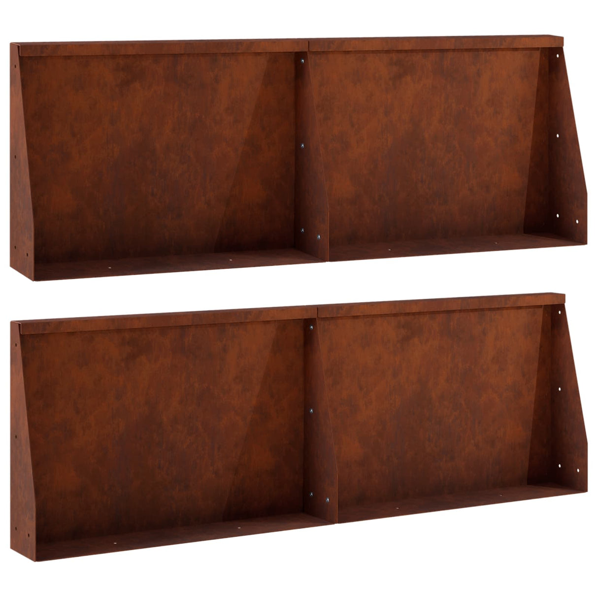 Retaining Wall 4 pcs 60 x 12 x 30 cm Weathering Steel Rusty