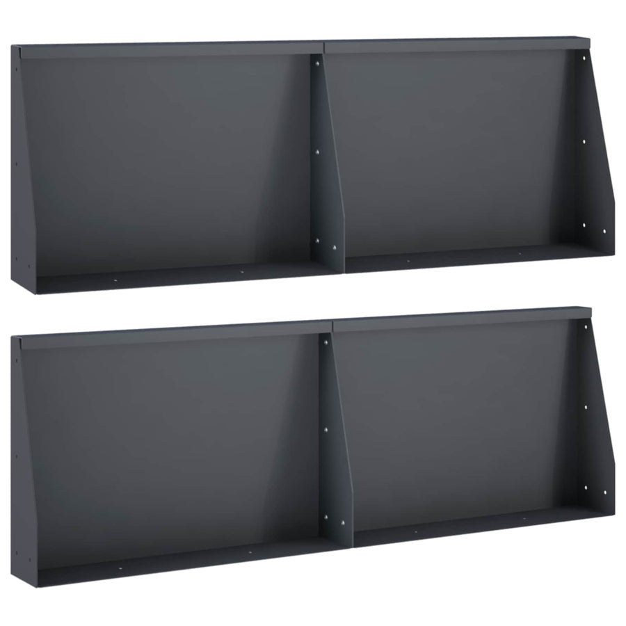 Retaining Wall 4 pcs 60 x 12 x 40 cm Steel Anthracite