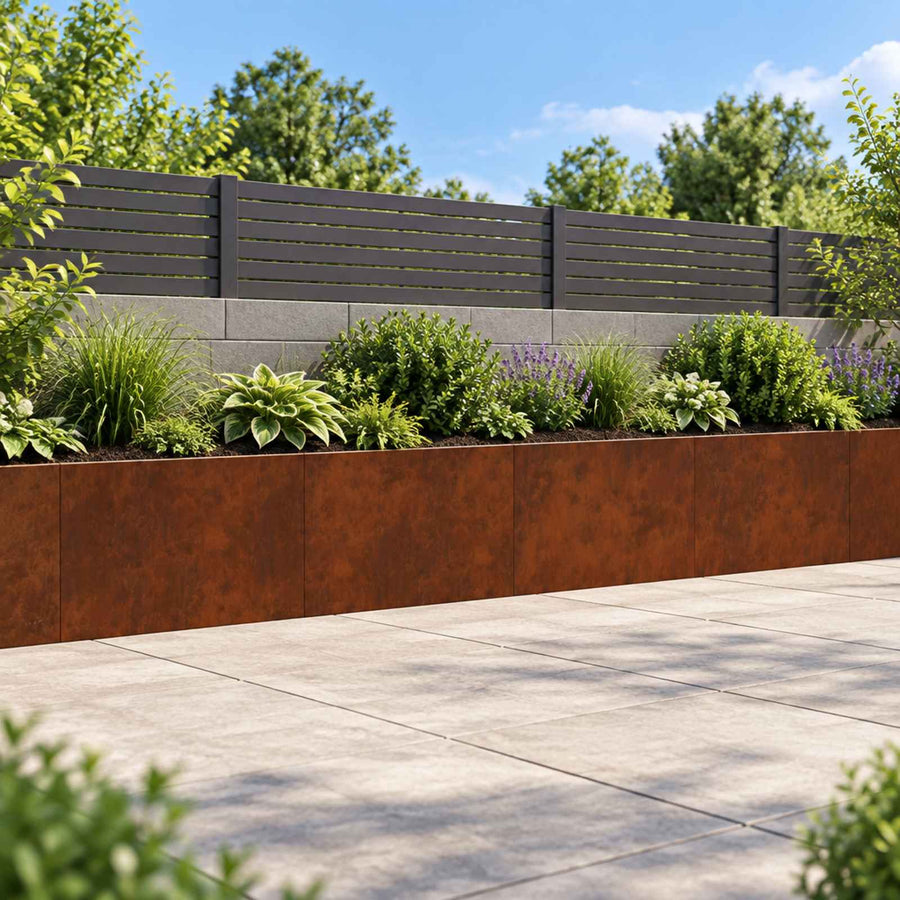 Retaining Wall 4 pcs 60 x 12 x 50 cm Weathering Steel Rusty