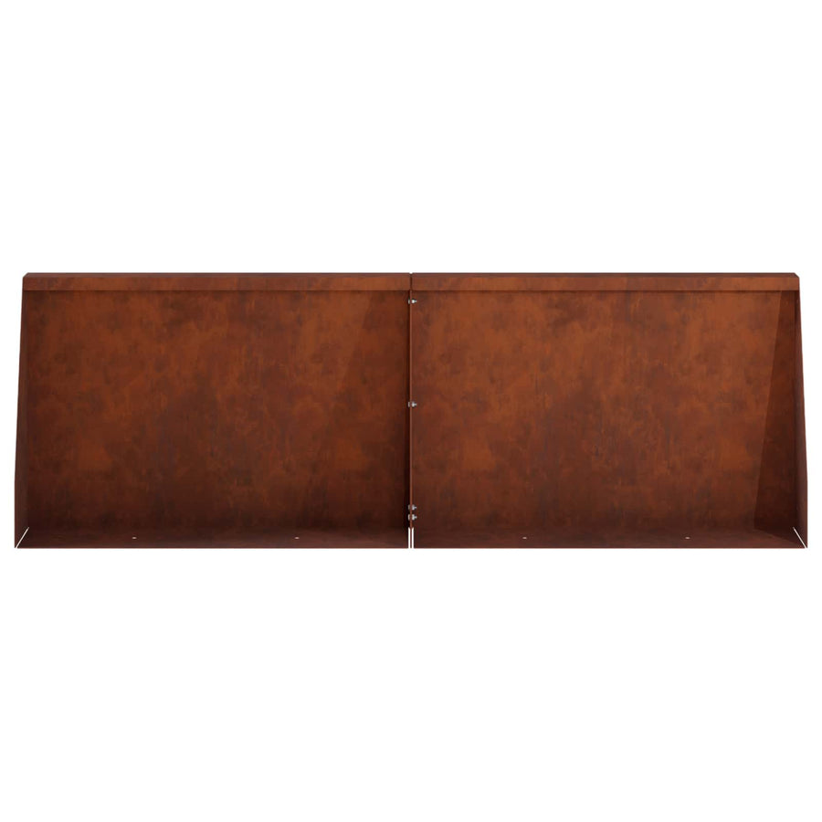Retaining Wall 4 pcs 60 x 12 x 50 cm Weathering Steel Rusty