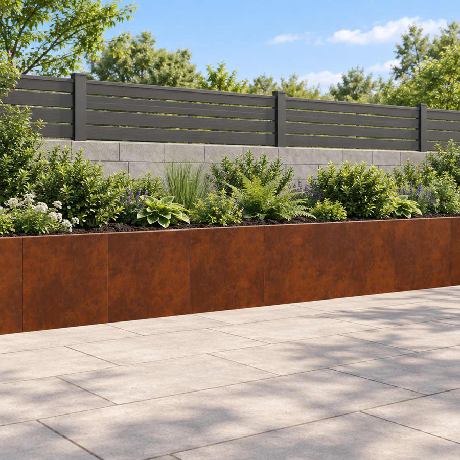 Retaining Wall 6 pcs 40 x 12 x 30 cm Weathering Steel Rusty