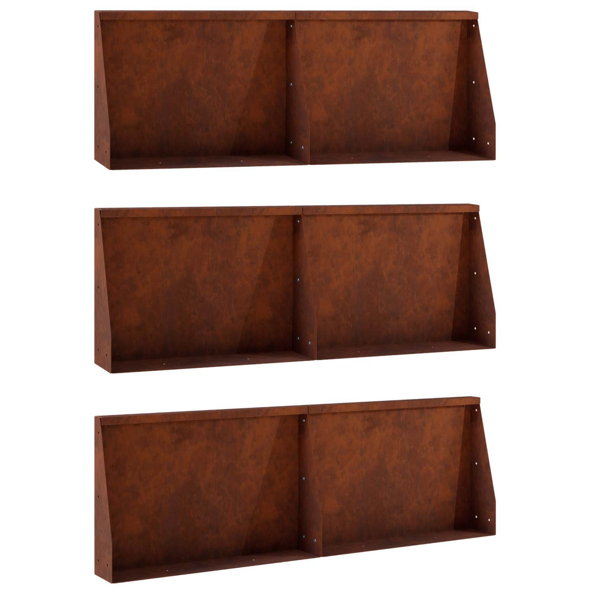 Retaining Wall 6 pcs 60 x 12 x 30 cm Weathering Steel Rusty