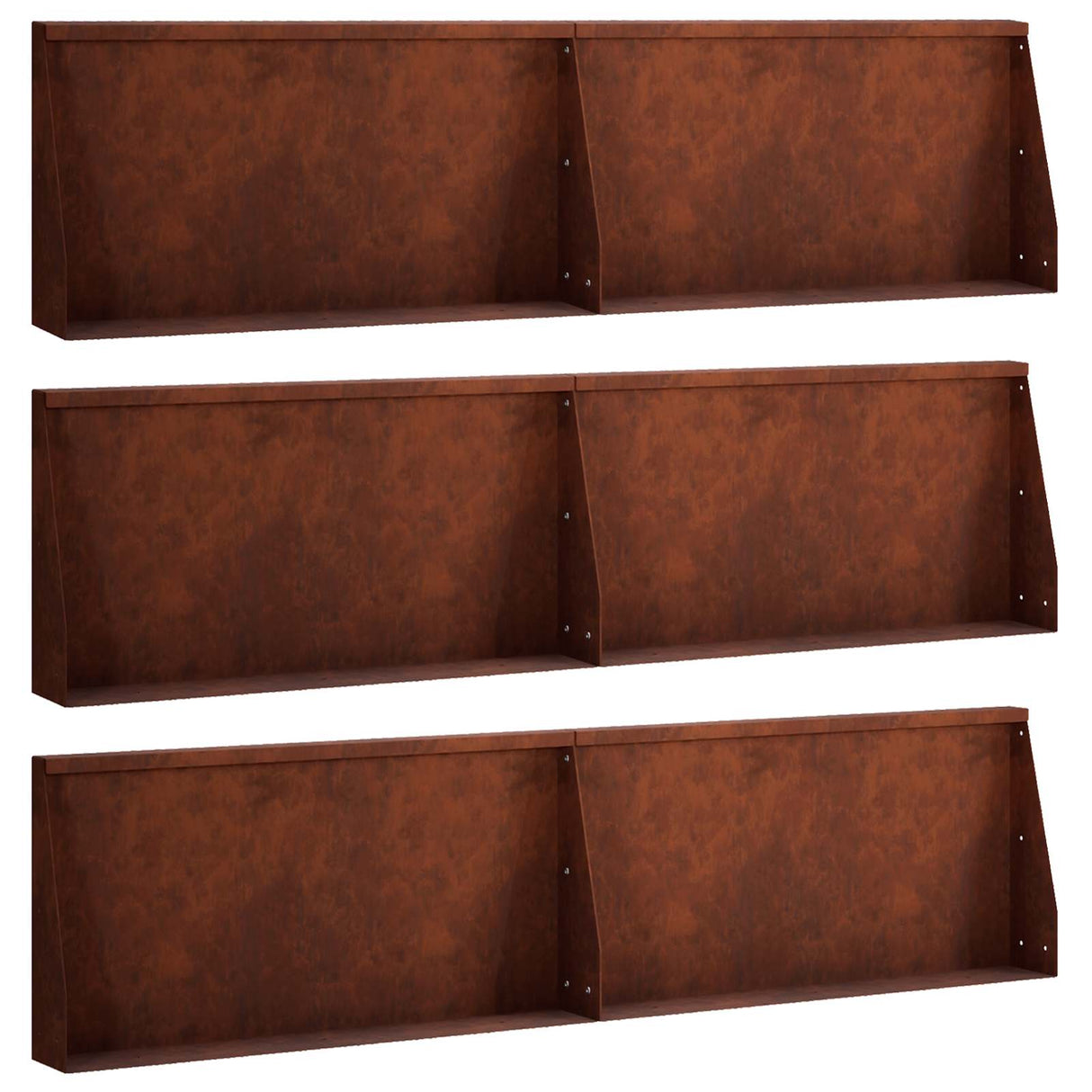 Retaining Wall 6 pcs 80 x 12 x 50 cm Weathering Steel Rusty