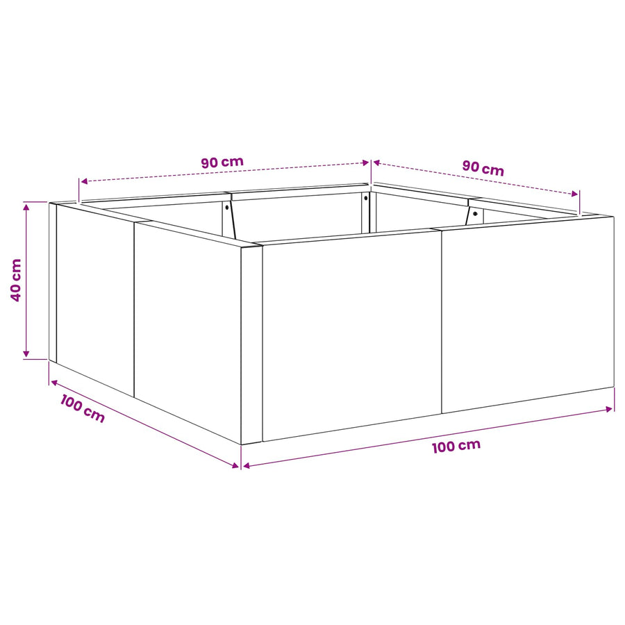 Retaining Wall 4 pcs 100 x 100 x 40 cm Steel Anthracite