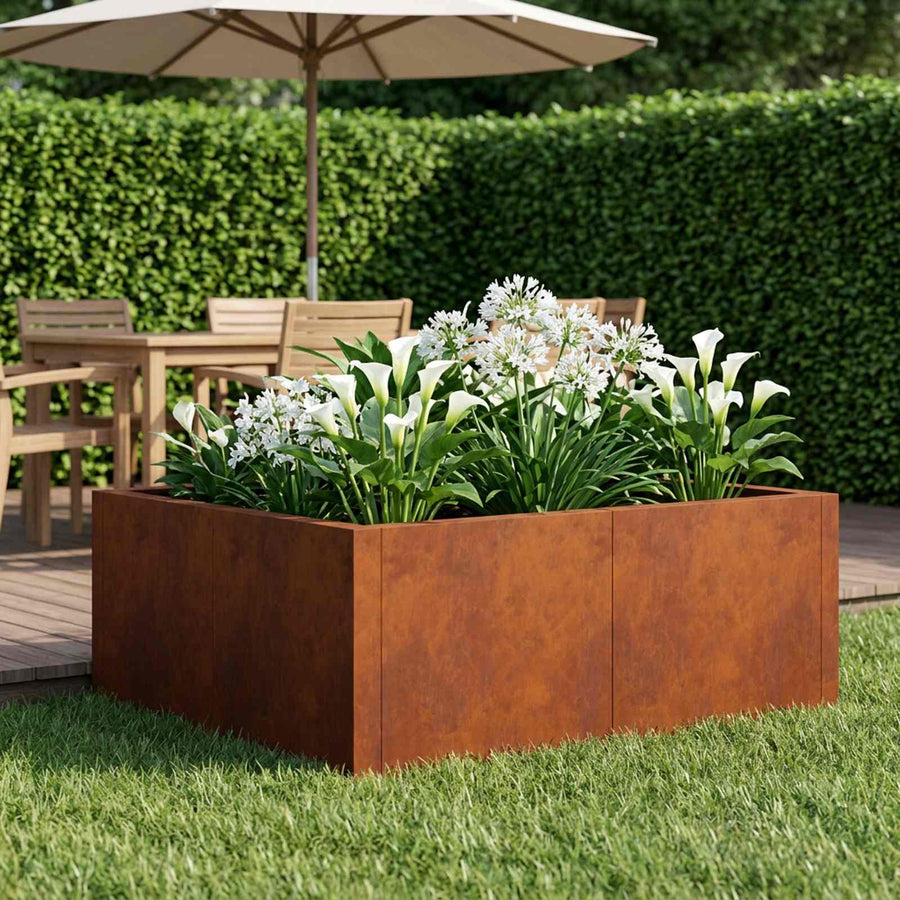 Retaining Wall 4 pcs 100 x 100 x 30 cm Weathering Steel Rusty