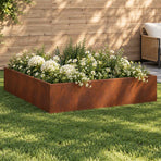 Retaining Wall 8 pcs 300 x 100 x 40 cm Weathering Steel Rusty