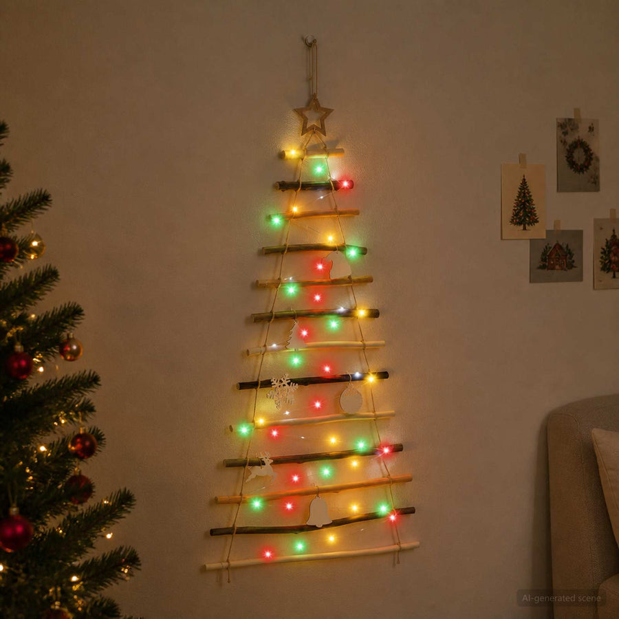 Hanging Christmas Tree 120 cm 50 LEDs Multicolour