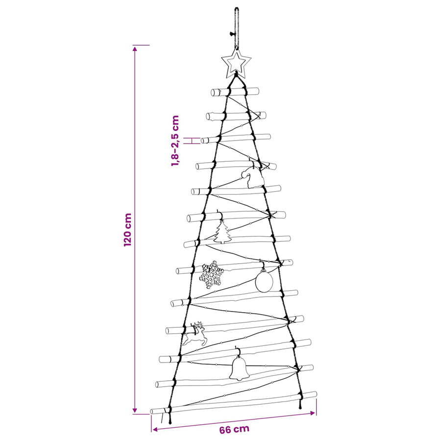 Hanging Christmas Tree 120 cm 50 LEDs Multicolour