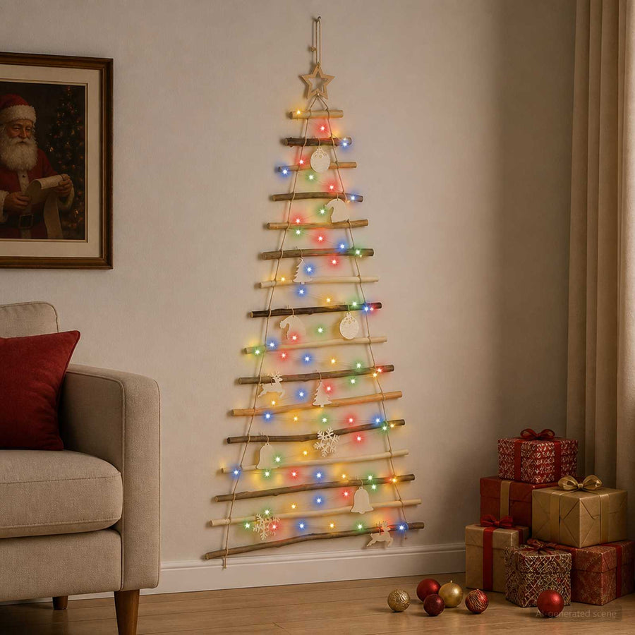 Hanging Christmas Tree 150 cm 80 LEDs Multicolour