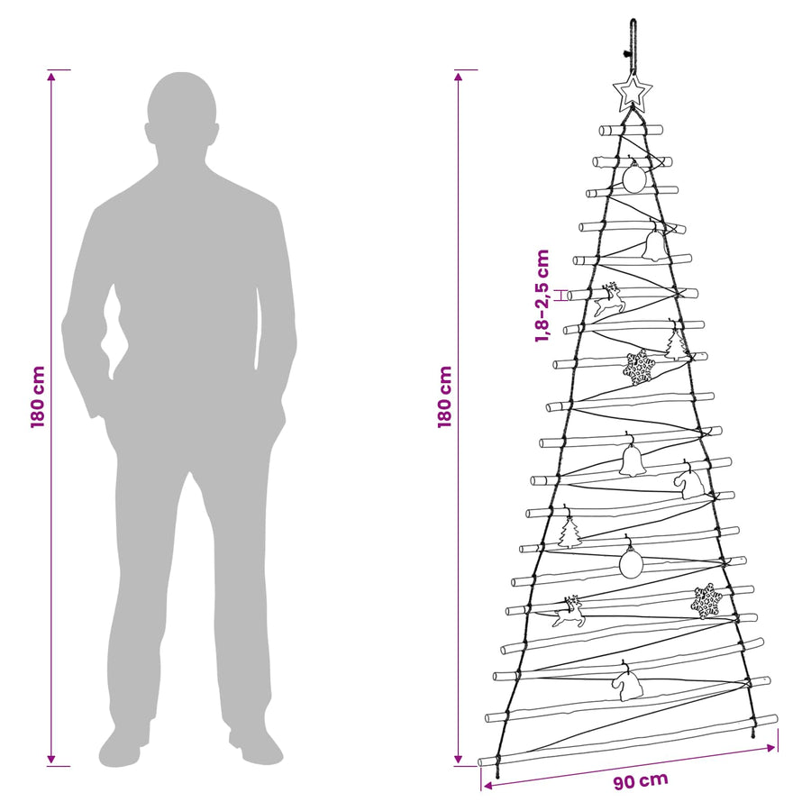 Hanging Christmas Tree 180 cm 100 LEDs Multicolour