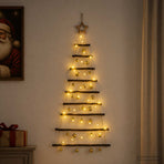 Hanging Christmas tree with baubles 120 cm 50 LEDs Warm White