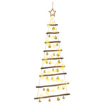 Hanging Christmas tree with baubles 120 cm 50 LEDs Warm White