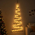 Hanging Christmas tree with baubles 150 cm 80 LEDs Warm White