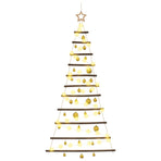 Hanging Christmas tree with baubles 150 cm 80 LEDs Warm White
