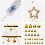 Hanging Christmas tree with baubles 180 cm 100 LEDs Warm White