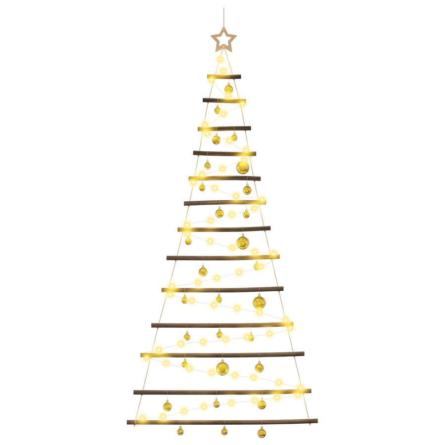 Hanging Christmas tree with baubles 180 cm 100 LEDs Warm White