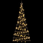 Hanging Christmas tree with baubles 180 cm 100 LEDs Warm White