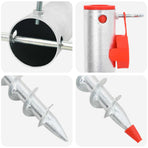 Umbrella Ground Anchor 3 pcs Silver and Red Steel 2.5 - 6.8 cm