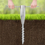Umbrella Ground Anchor 3 pcs Silver and Red Steel 2.5 - 6.8 cm