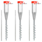 Umbrella Ground Anchor 3 pcs Silver and Red Steel 2.5 - 6.8 cm