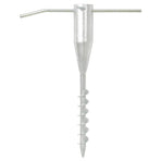 Umbrella Ground Anchor 3 pcs Silver and Red Steel 2.5 - 6.8 cm