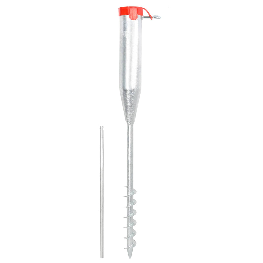 Umbrella Ground Anchor Silver and Red Steel 2.5 - 6.8 cm