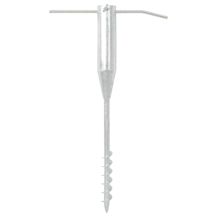 Umbrella Ground Anchor 3 pcs Silver and Red Steel 2.5 - 6.8 cm