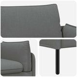 2-Seater Sofa Dark Grey 188 x 81 x 89 cm Fabric - Rear View