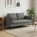 2-Seater Sofa Dark Grey 188 x 81 x 89 cm Fabric