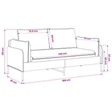 2-Seater Sofa Dark Grey 188 x 81 x 89 cm Fabric