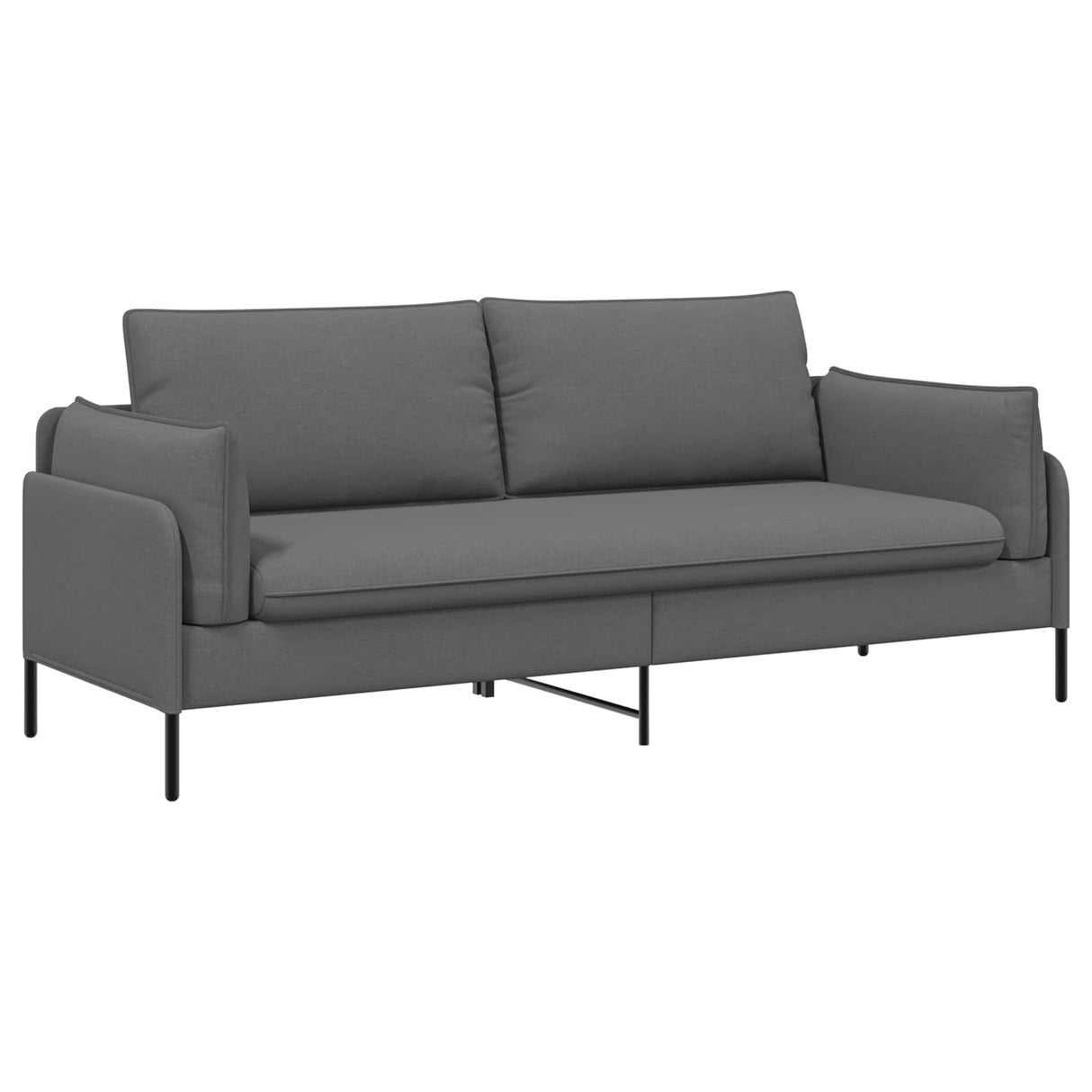 3-Seater Sofa Dark Grey 222 x 81 x 89 cm Fabric