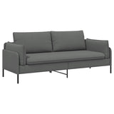 3-Seater Sofa Dark Grey 222 x 81 x 89 cm Fabric