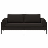 3-Seater Sofa Black 222 x 81 x 89 cm Velvet - Front View