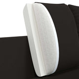 3-Seater Sofa Black 222 x 81 x 89 cm Velvet - Close-Up Angle