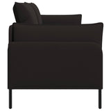 3-Seater Sofa Black 222 x 81 x 89 cm Velvet - Side View